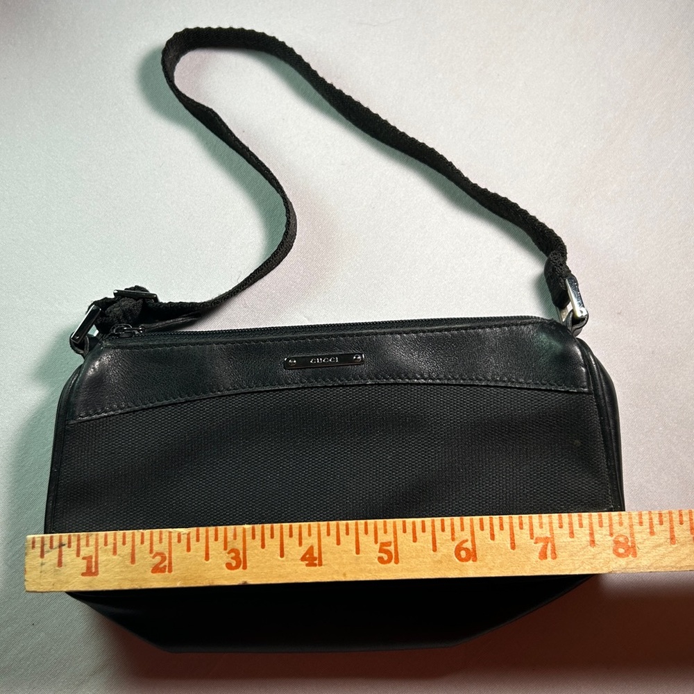 Gucci Auth. VTG Leather & Canvas Pochette Bag - Black - Picture 13 of 15